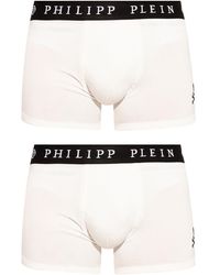 Philipp Plein Branded Boxers 2-pack - White