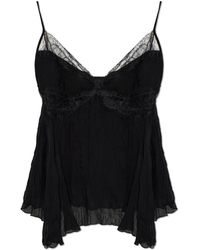 Blumarine - Top With Lace Inserts - Lyst