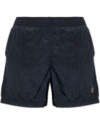 Stone Island - Shorts With Logo Patch - Lyst