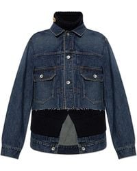 Sacai - Denim Jacket With A 'Vintage' Effect - Lyst