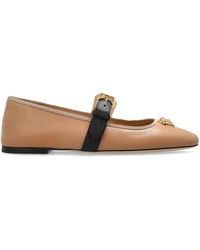 Versace - Leather Ballet Flats With Medusa Head - Lyst