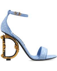 Dolce & Gabbana - Sandals With Decorative Logo-Shaped Heel - Lyst