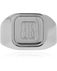 Balenciaga - Signet Ring With Engraved Logo - Lyst