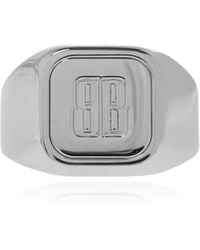 Balenciaga - Signet Ring With Engraved Logo - Lyst