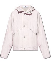 Stone Island - Linen Jacket From The 'marina' Collection, - Lyst