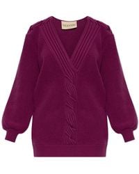 Valentino Garavani - Wool Cardigan With A Neckline - Lyst