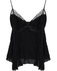 Blumarine - Top With Lace Inserts - Lyst
