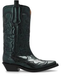 Ganni - Cowboy Boots With Pattern, - Lyst