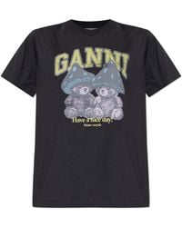 Ganni - T-Shirt With Colorful Print - Lyst
