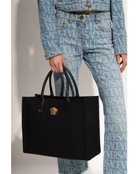 Versace - Shopper Bag With Logo - Lyst