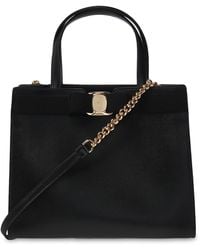 Ferragamo - Vara Bow Medium Leather Tote - Lyst