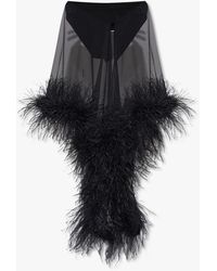 The Attico - ‘Mya’ Skirt With Feathers - Lyst