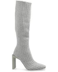 Fear Of God - Ribbed Knit Knee-High Leather Boots - Lyst
