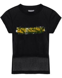 Balenciaga - Asymmetrical Cut T-Shirt - Lyst