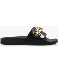 Moschino - Rubber Slides With Logo, - Lyst