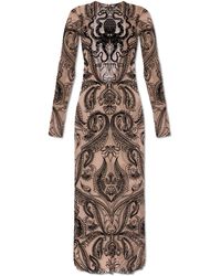 Etro - Tulle Dress With A Flocked Pattern, - Lyst