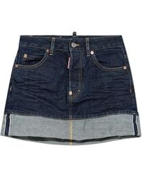 DSquared² - Short Denim Skirt - Lyst