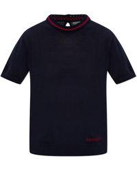 Moncler - Top With Embroidered Logo - Lyst