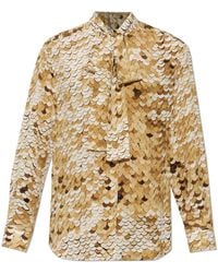 Moschino - Silk Shirt With Decorative Tie - Lyst