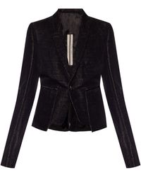 Rick Owens Blazer With Peak Lapels - Black