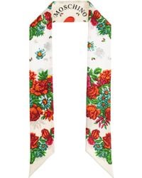 Moschino - Silk Scarf With Floral Motif - Lyst