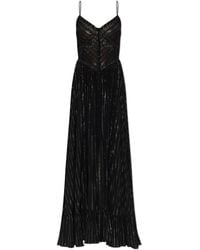 Self-Portrait - Pleated Dress With Lurex Thread - Lyst