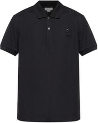 McQueen - Polo Shirt With A Shimmering Applique - Lyst