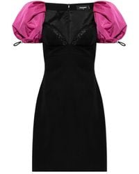 DSquared² - Wool Dress With Puff Sleeves - Lyst
