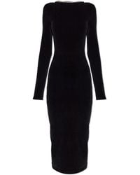 Balmain - Velvet Dress With Decorative Crystal Straps - Lyst