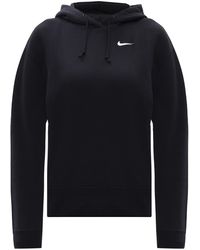 nike club black swoosh logo hoodie women's