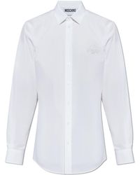 Moschino - Cotton Shirt With Embroidered Logo - Lyst