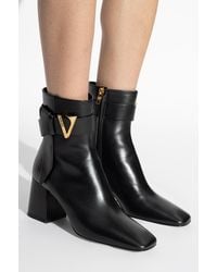 Versace - Leather Heeled Ankle Boots - Lyst