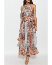 Zimmermann - Silk Skirt With Decorative Tie - Lyst