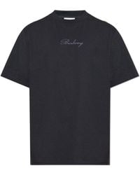 Burberry - T-Shirt With Embroidered Logo - Lyst