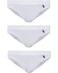 Polo Ralph Lauren - Three-Pack Of Cotton Briefs With Logo - Lyst