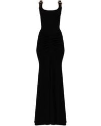 Versace Jeans Couture - Long Dress With Decorative Buckles On The Straps - Lyst