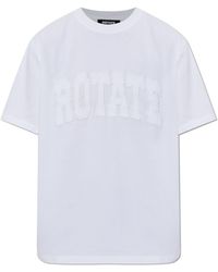 ROTATE BIRGER CHRISTENSEN - T-Shirt With Embroidered Logo - Lyst