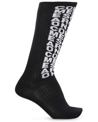 Comme des Garçons Logo-embroidered Socks - Black