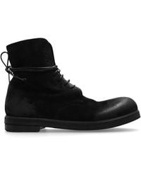 Marsèll - Leather Ankle Boots 'Zucca Zeppa Lace Up' - Lyst