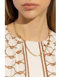 Tory Burch - 'good Luck' Necklace With Logo, - Lyst