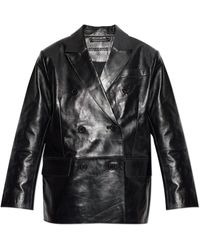 Stand Studio - "Alondra" Leather Blazer - Lyst