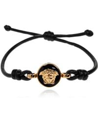Versace - Leather Bracelet With Medusa Head - Lyst