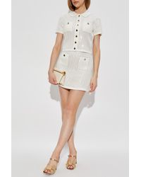 Self-Portrait - Short Skirt With Shimmering Sequins - Lyst