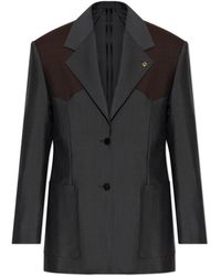 Versace - Wool Blazer With Single Vent - Lyst