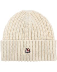 Moncler - Wool Beanie With Logo Patch - Lyst
