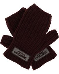 Jimmy Choo - Wool Gloves With Logo - Lyst