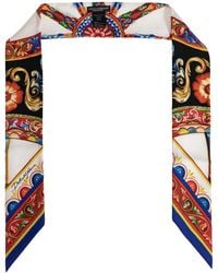 Dolce & Gabbana - Silk Scarf With 'Carretto' Print - Lyst