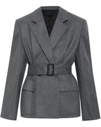 Lanvin - Wool Blazer With Belt - Lyst
