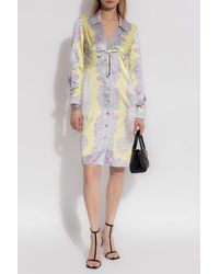 Versace - Silk Dress With Medusa Cameo Print - Lyst