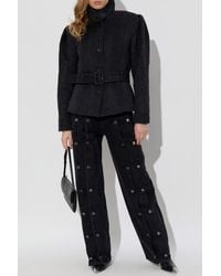 ROTATE BIRGER CHRISTENSEN - Wool Jacket With Belt - Lyst